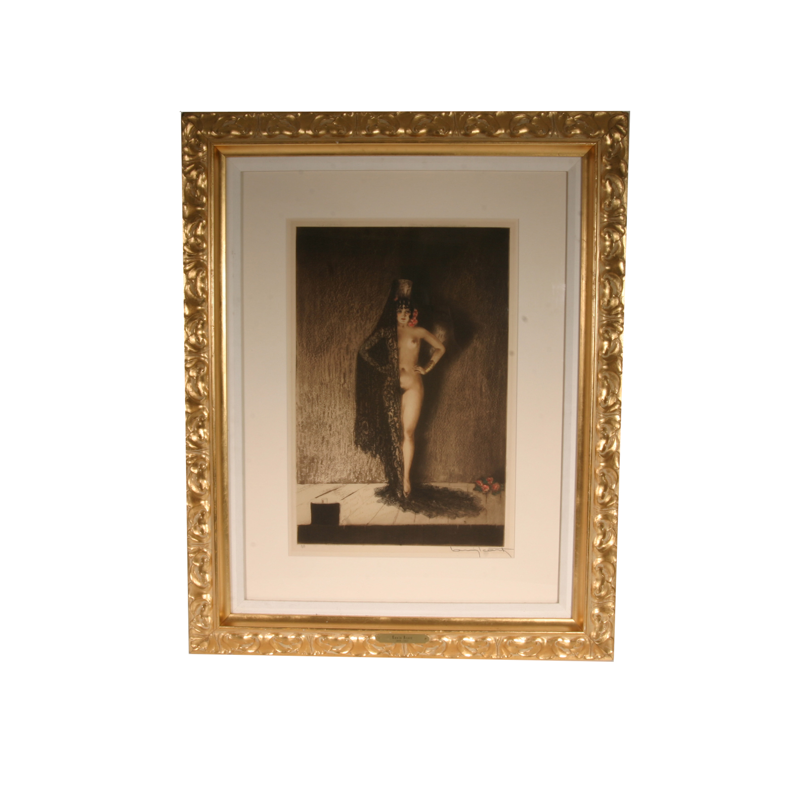 Limited Edition Signed Louis Icart Nude Etching