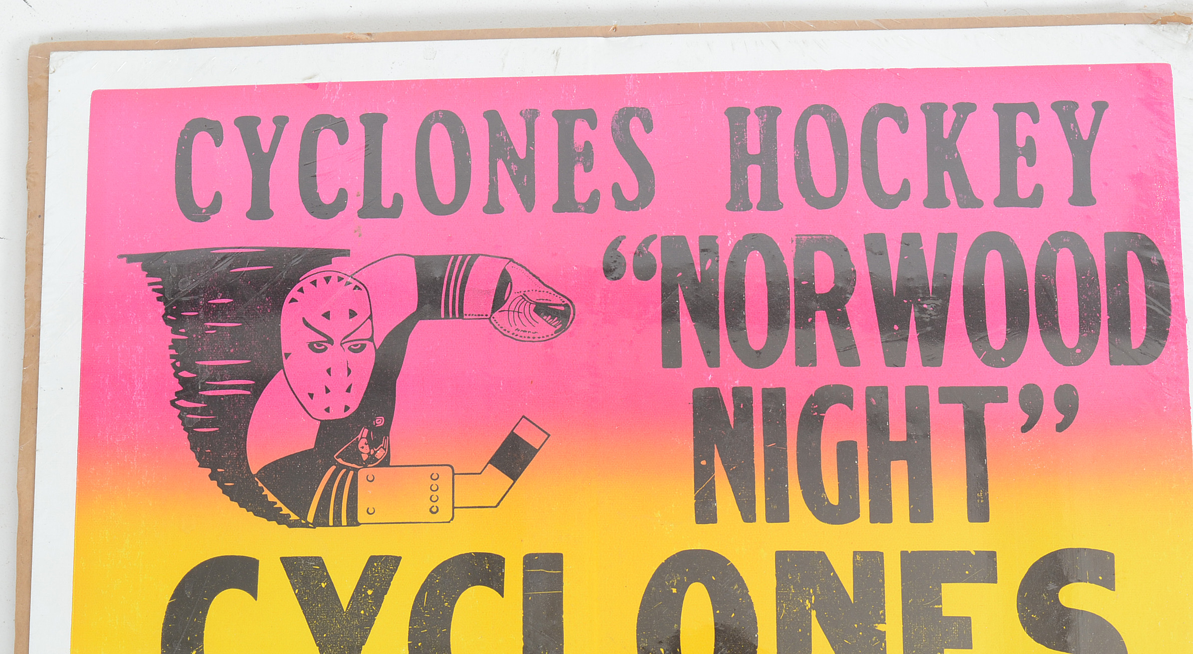 Vintage Cincinnati Cyclones Poster And Signed Pennant