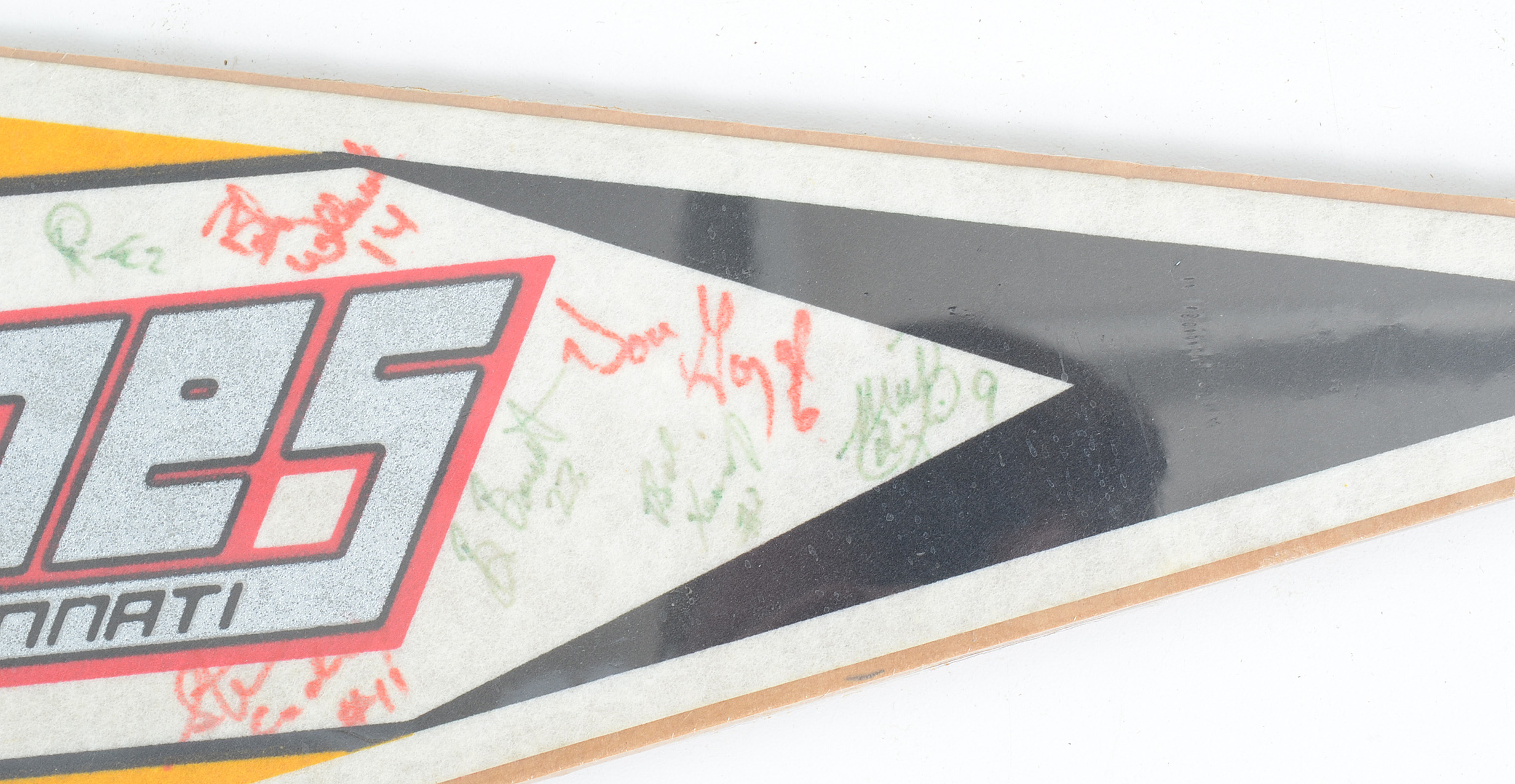 Vintage Cincinnati Cyclones Poster And Signed Pennant