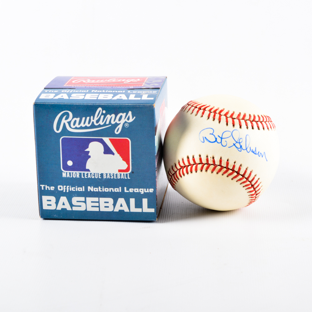 Autographed Bob Gibson Baseball with Certification