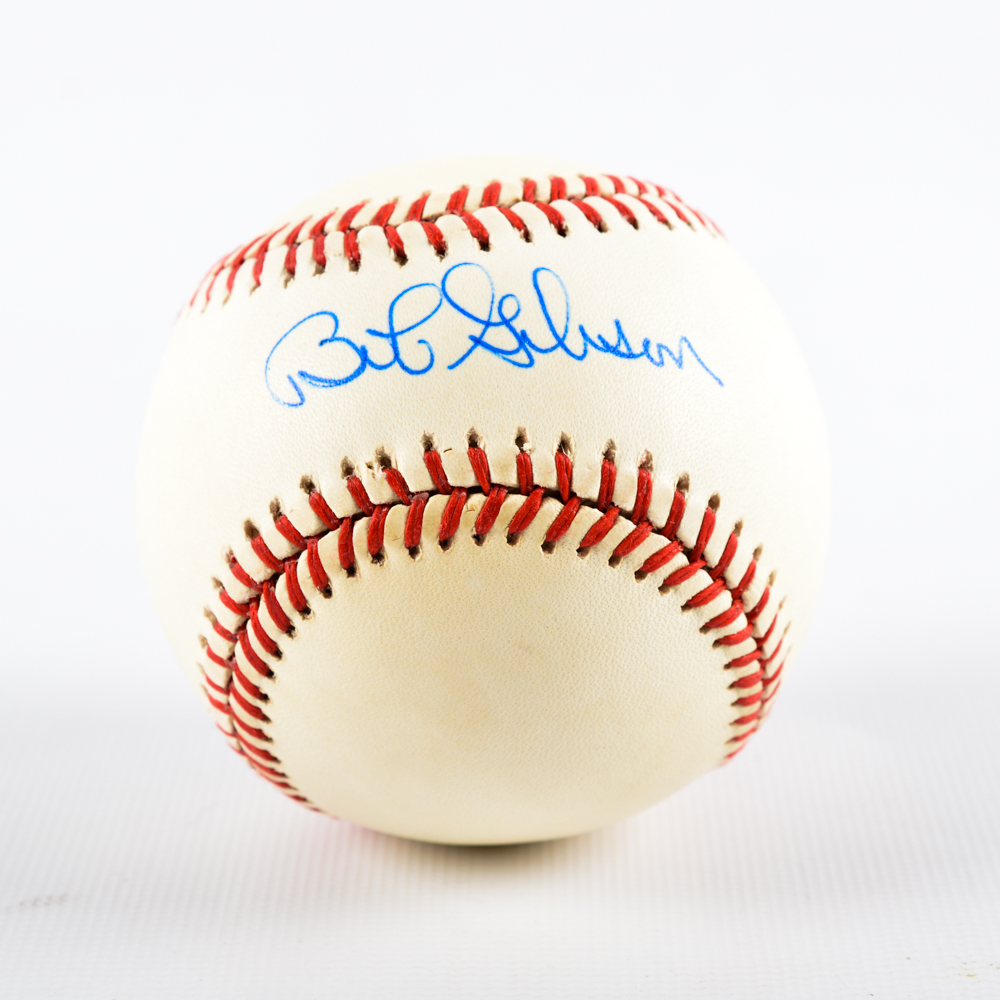 Autographed Bob Gibson Baseball with Certification
