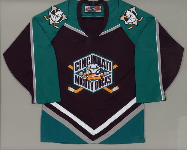 Professionally Framed Cincinnati Mighty Ducks Hockey Jersey