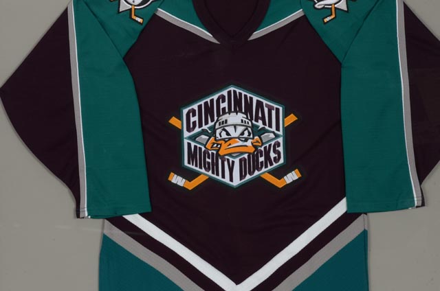 Professionally Framed Cincinnati Mighty Ducks Hockey Jersey