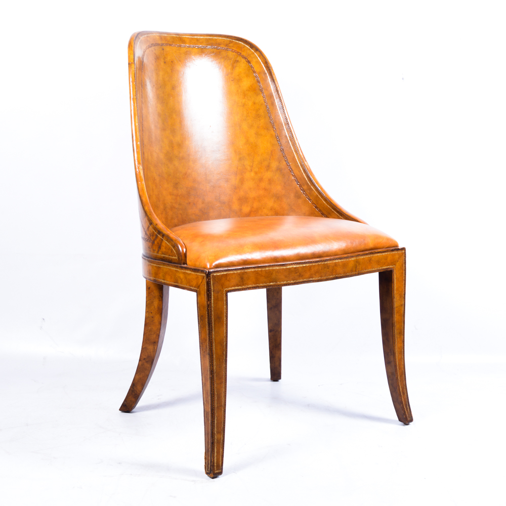 Leather and Wood Desk Chair