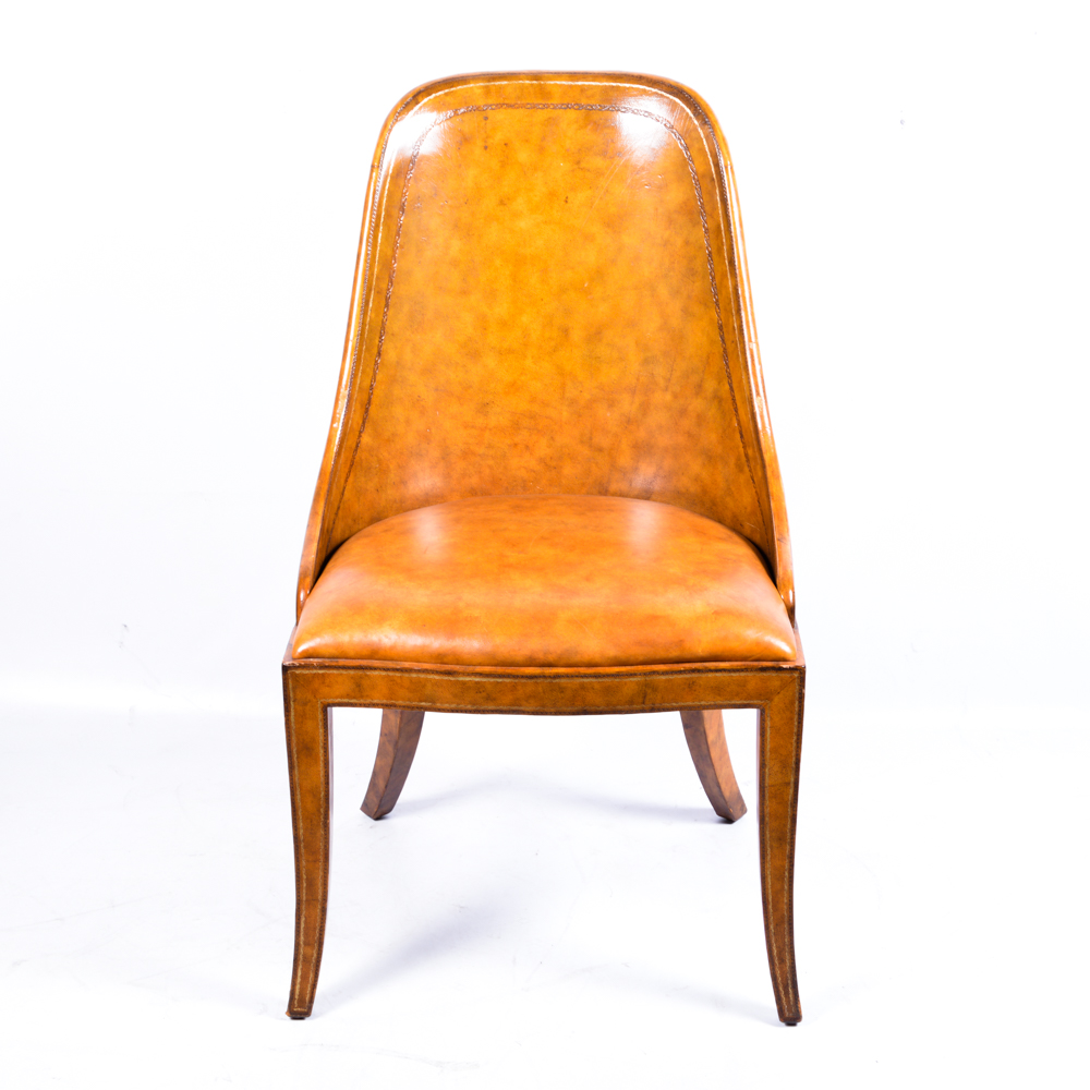 Leather and Wood Desk Chair