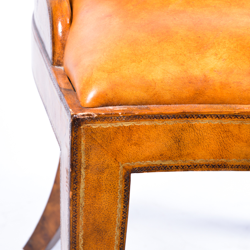 Leather and Wood Desk Chair