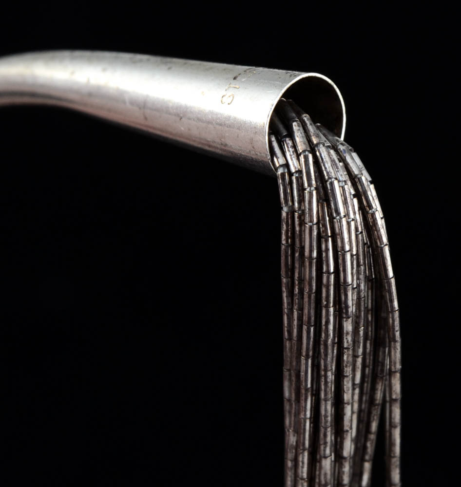 Carolyn Pollack Southwestern Sterling Silver Liquid Silver Twenty-Strand Necklace