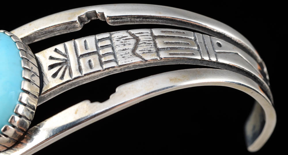 Carolyn Pollack Southwestern Sterling Silver and Turquoise Cuff