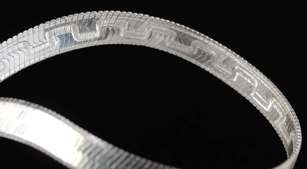 Milor Sterling Silver Reversible Herringbone Chain Necklace