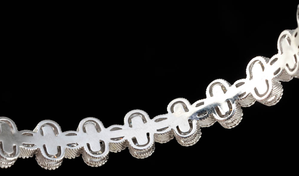 Judith Ripka Sterling Silver and Cubic Zirconium Pierced Earrings and Cuff