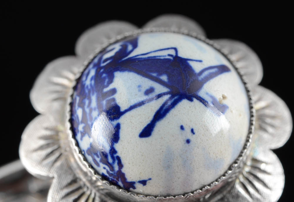 Silver Delft Cufflinks