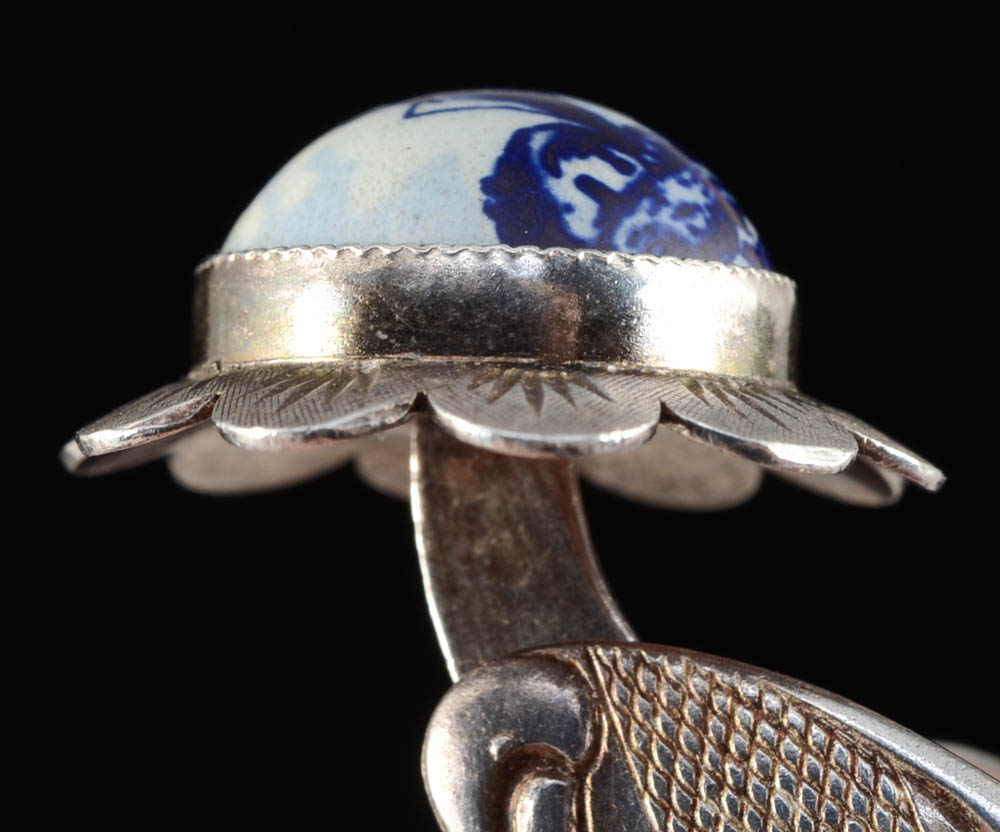 Silver Delft Cufflinks