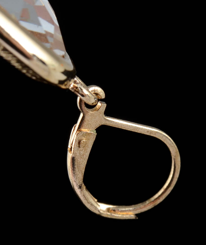 Dangle Earrings With Clear Faceted Stones