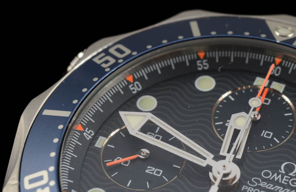 Men's Omega Seamaster Professional Chronograph Diver Blue Wave Automatic Stainless Steel Watch