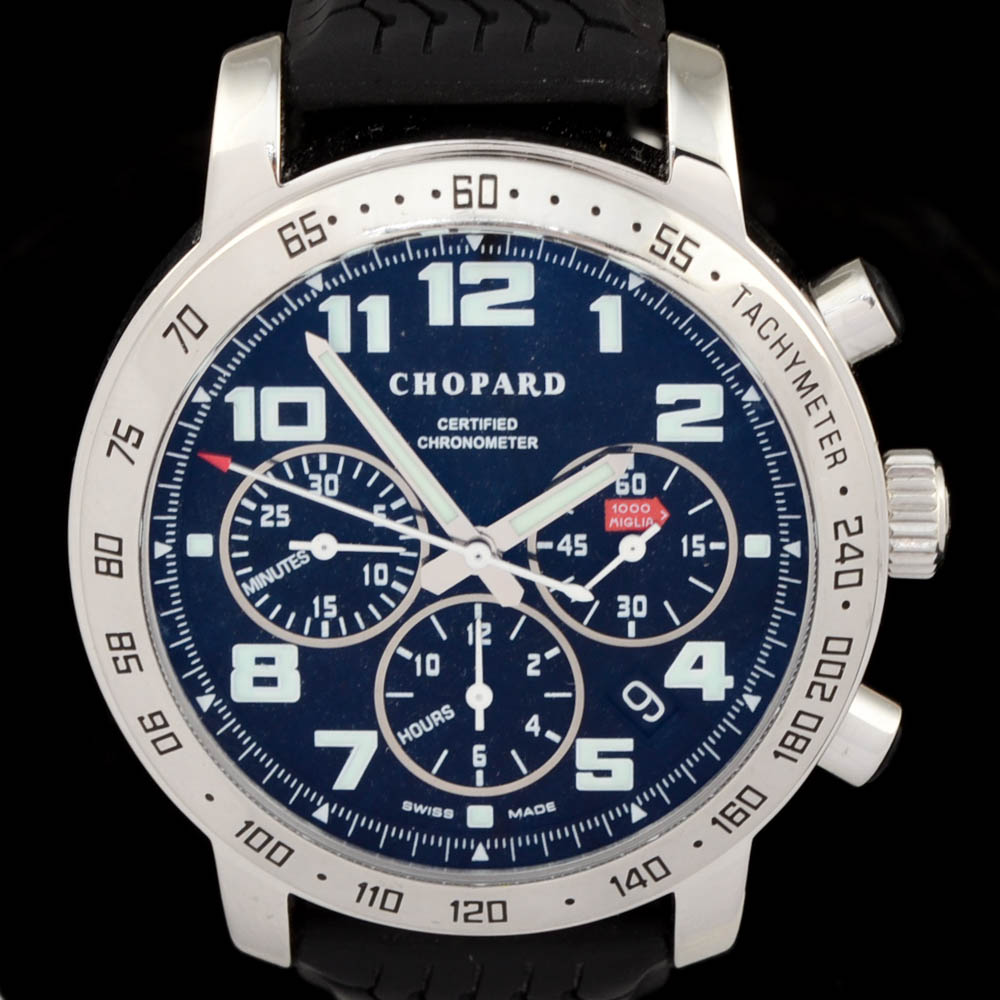Men's Chopard Mille Miglia Chronograph Stainless Steel Black Rubber 40.5mm Automatic Watch