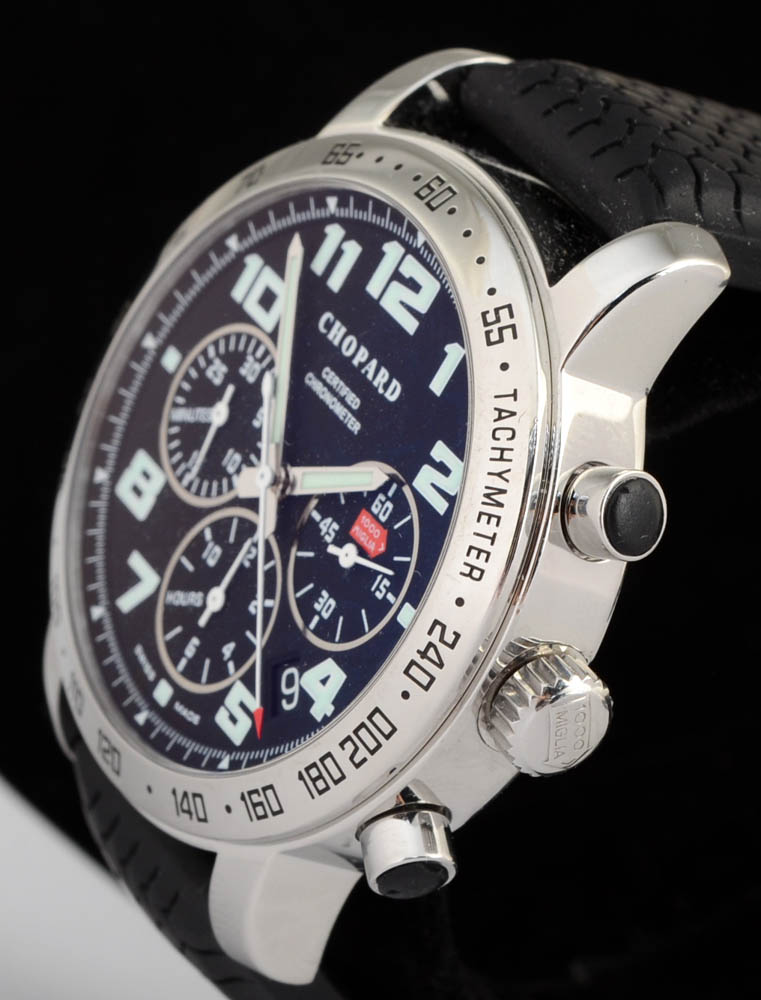 Men's Chopard Mille Miglia Chronograph Stainless Steel Black Rubber 40.5mm Automatic Watch