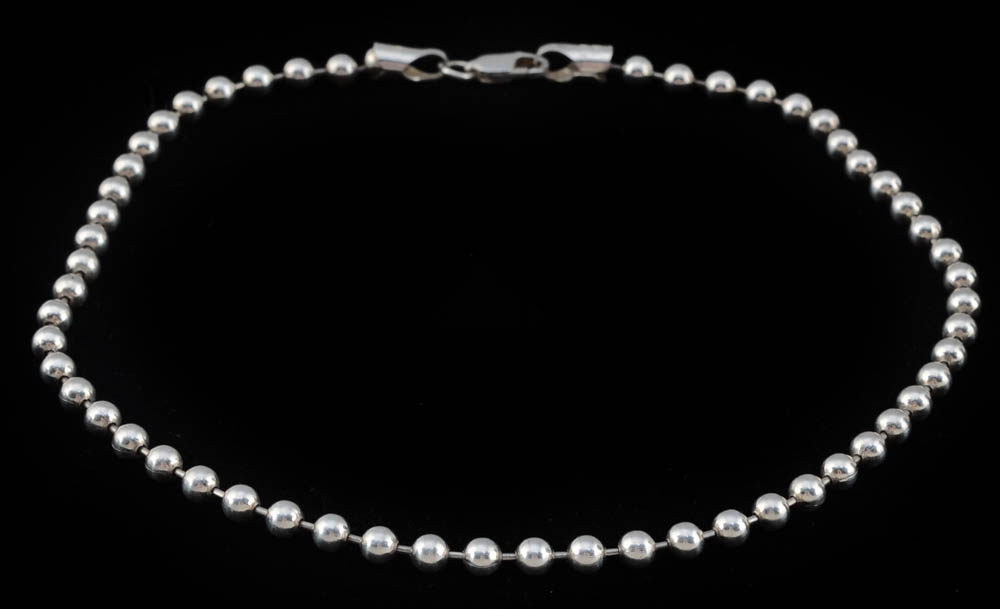 Silpada Designs Sterling Silver Ball Bead Link Chain Necklace and Bracelet Set