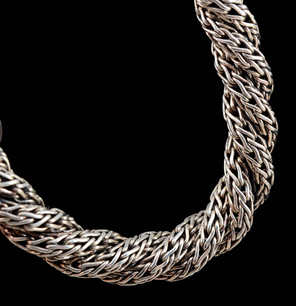Heavy Sterling Silver Twisted Chain Bracelet