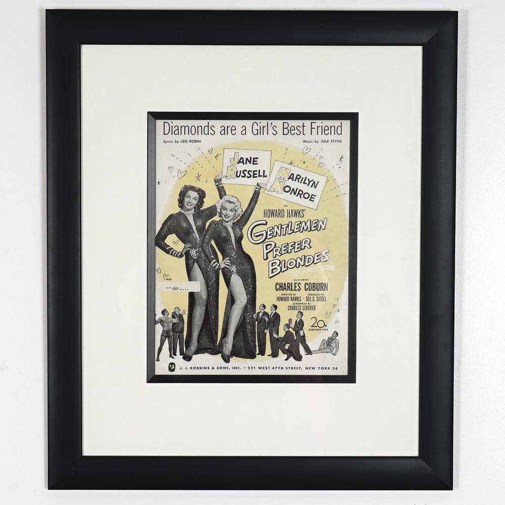 Vintage "Diamonds Are a Girl's Best Friend" Music Book Cover