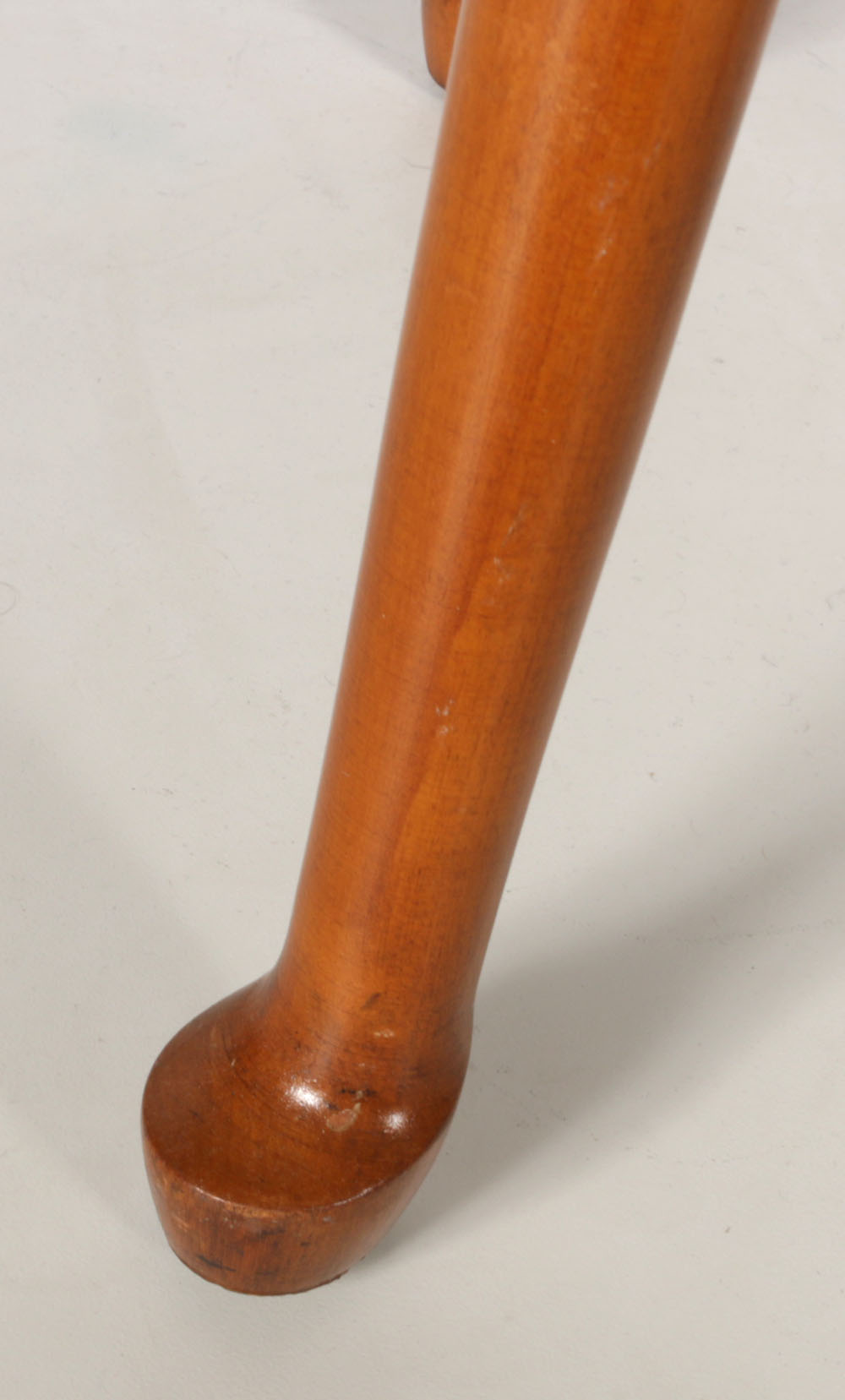 Vintage Walnut Table with Painted Turquoise Accents