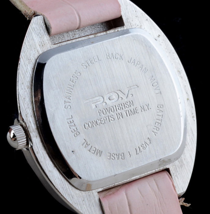 P.O.V. Quartz Watch With Pink Leather Band