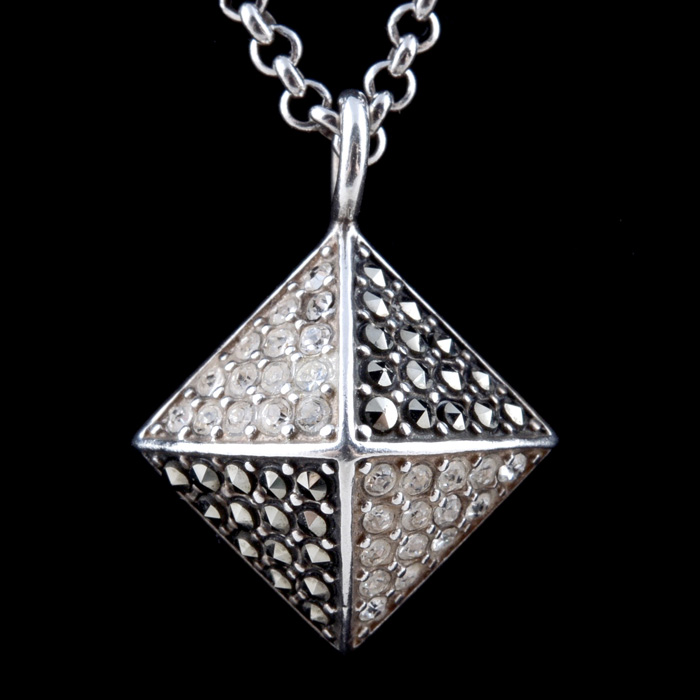 Judith Jack Designer Sterling Silver Pendant With Belcher Chain