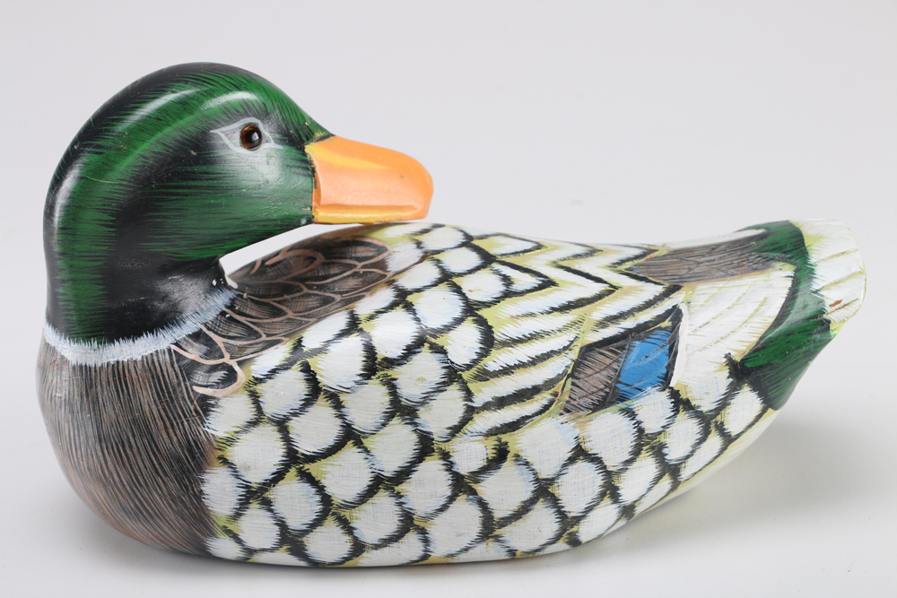 Hand Painted and Wood Carved Vintage Decoy Ducks