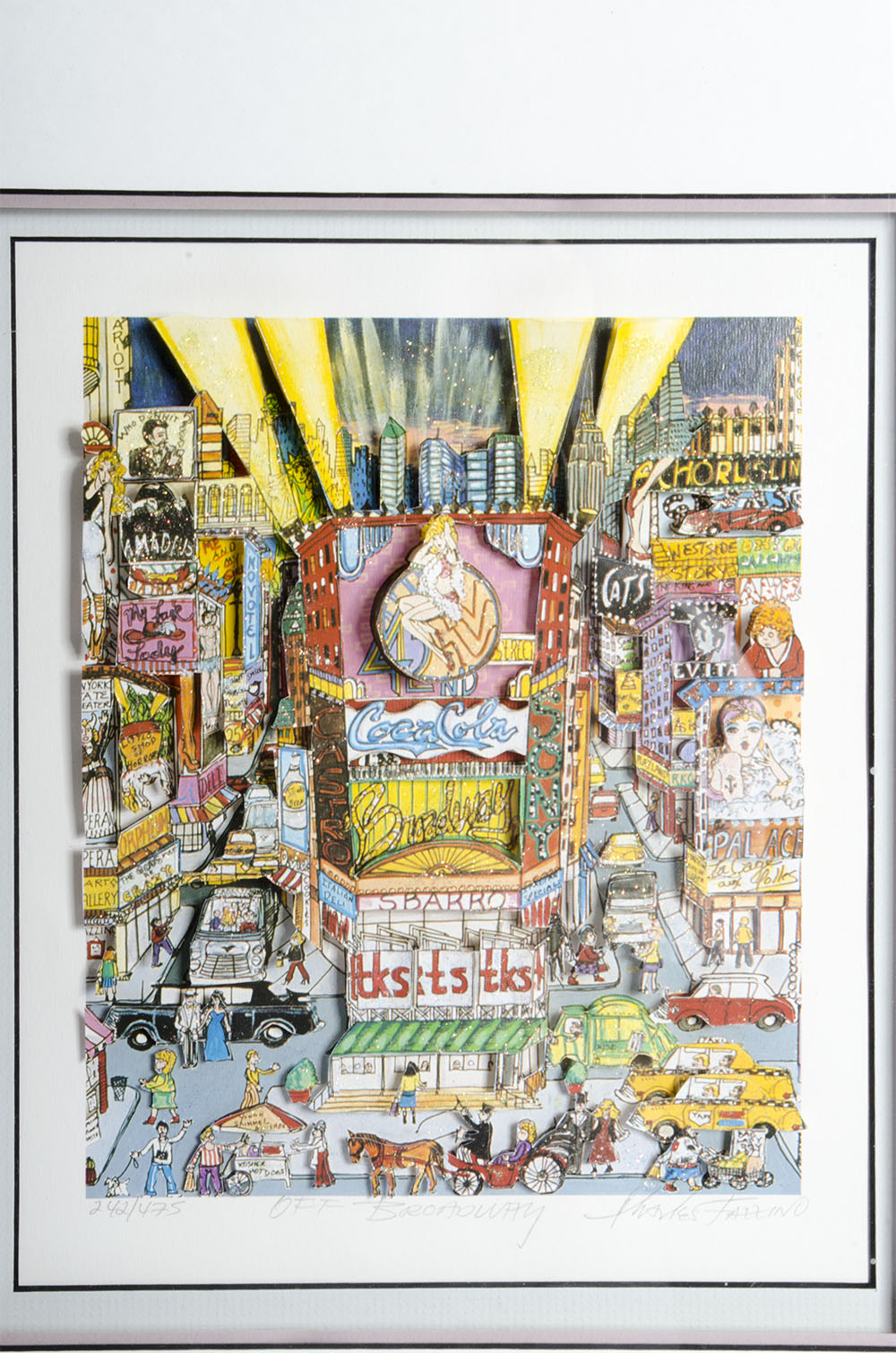 Charles Fazzino Limited Edition "Off Broadway" 3D Pop Art