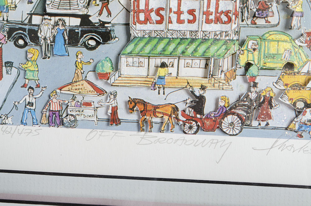Charles Fazzino Limited Edition "Off Broadway" 3D Pop Art