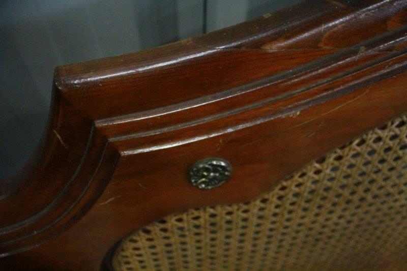 Late 20th Century King Size Bed Frame with Caning