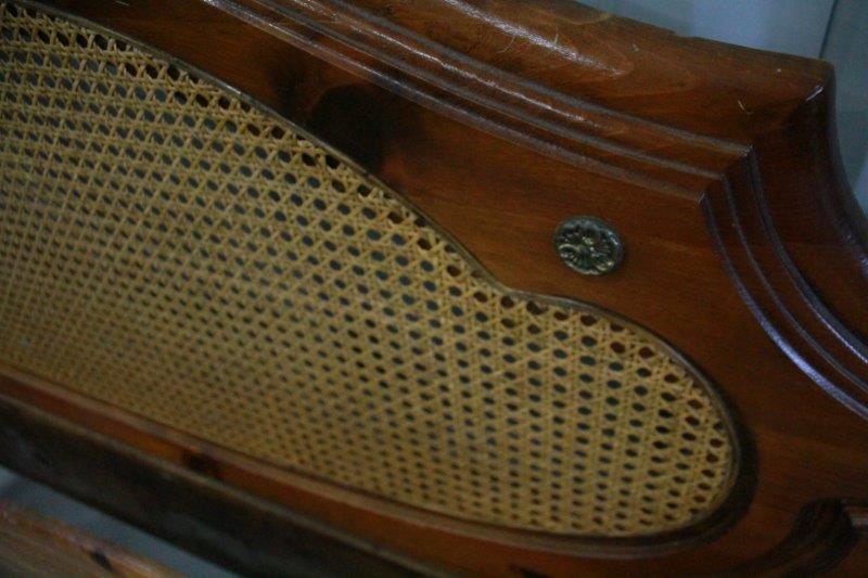 Late 20th Century King Size Bed Frame with Caning