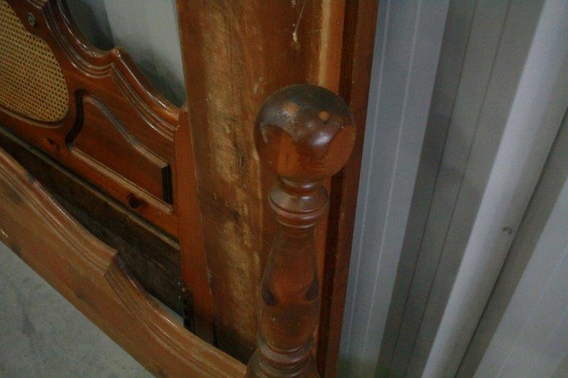 Late 20th Century King Size Bed Frame with Caning