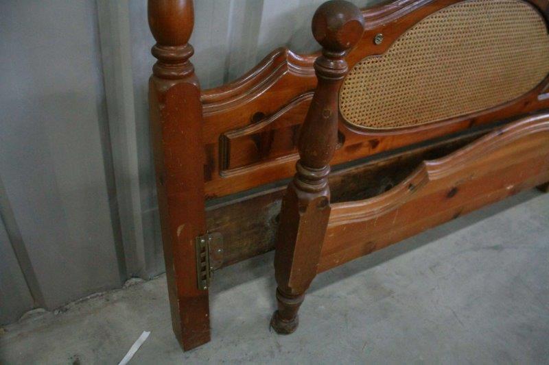 Late 20th Century King Size Bed Frame with Caning