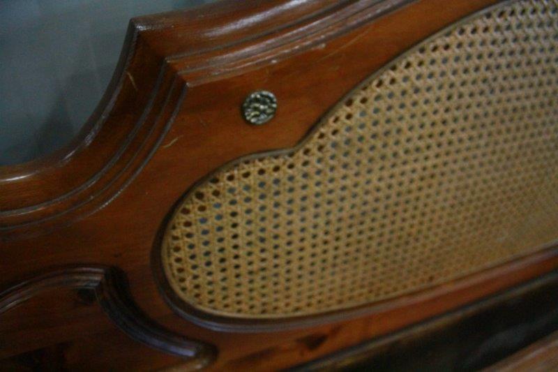 Late 20th Century King Size Bed Frame with Caning