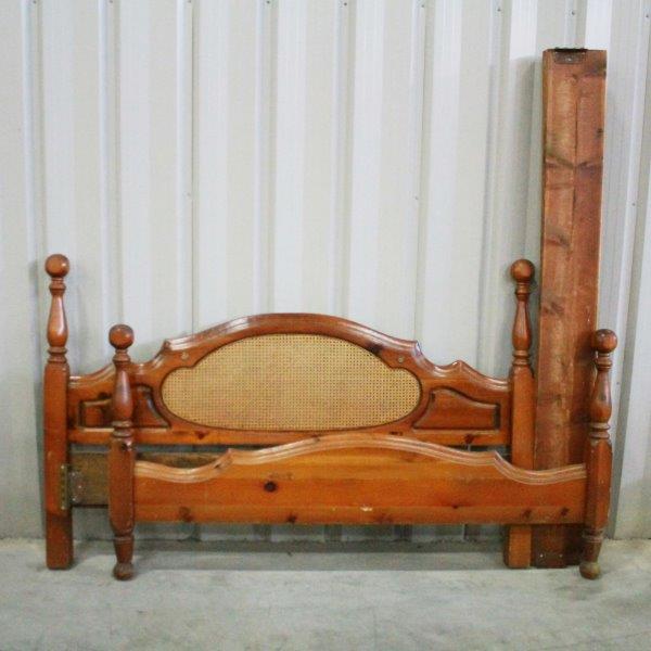 Late 20th Century King Size Bed Frame with Caning