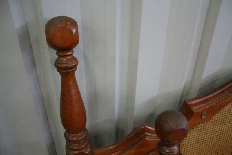 Late 20th Century King Size Bed Frame with Caning