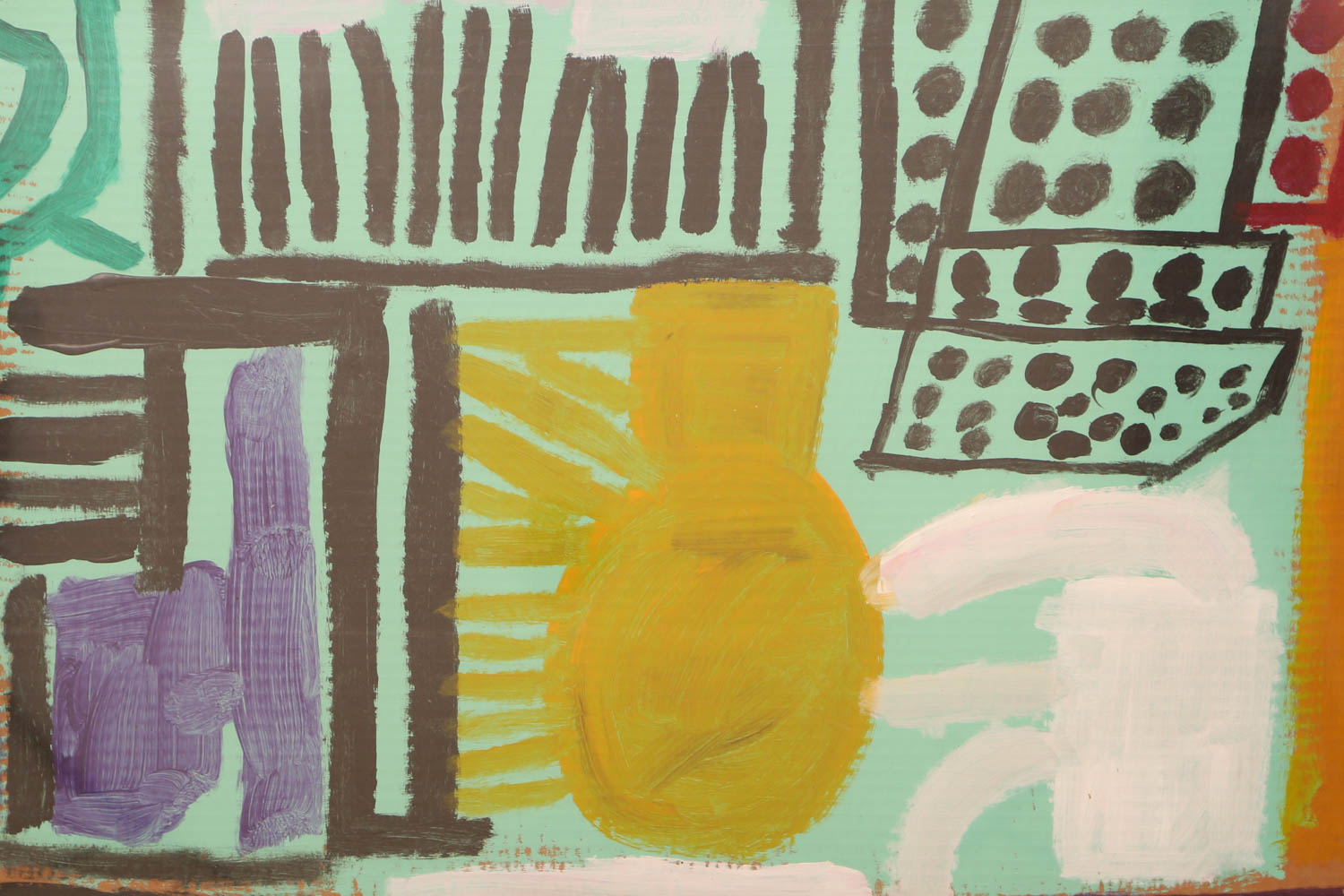 Kevin White "Factory" Signed Acrylic Painting on Cardboard