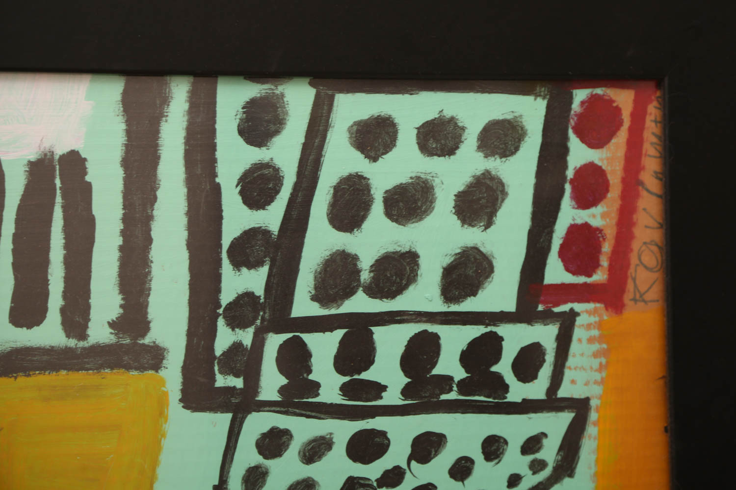 Kevin White "Factory" Signed Acrylic Painting on Cardboard