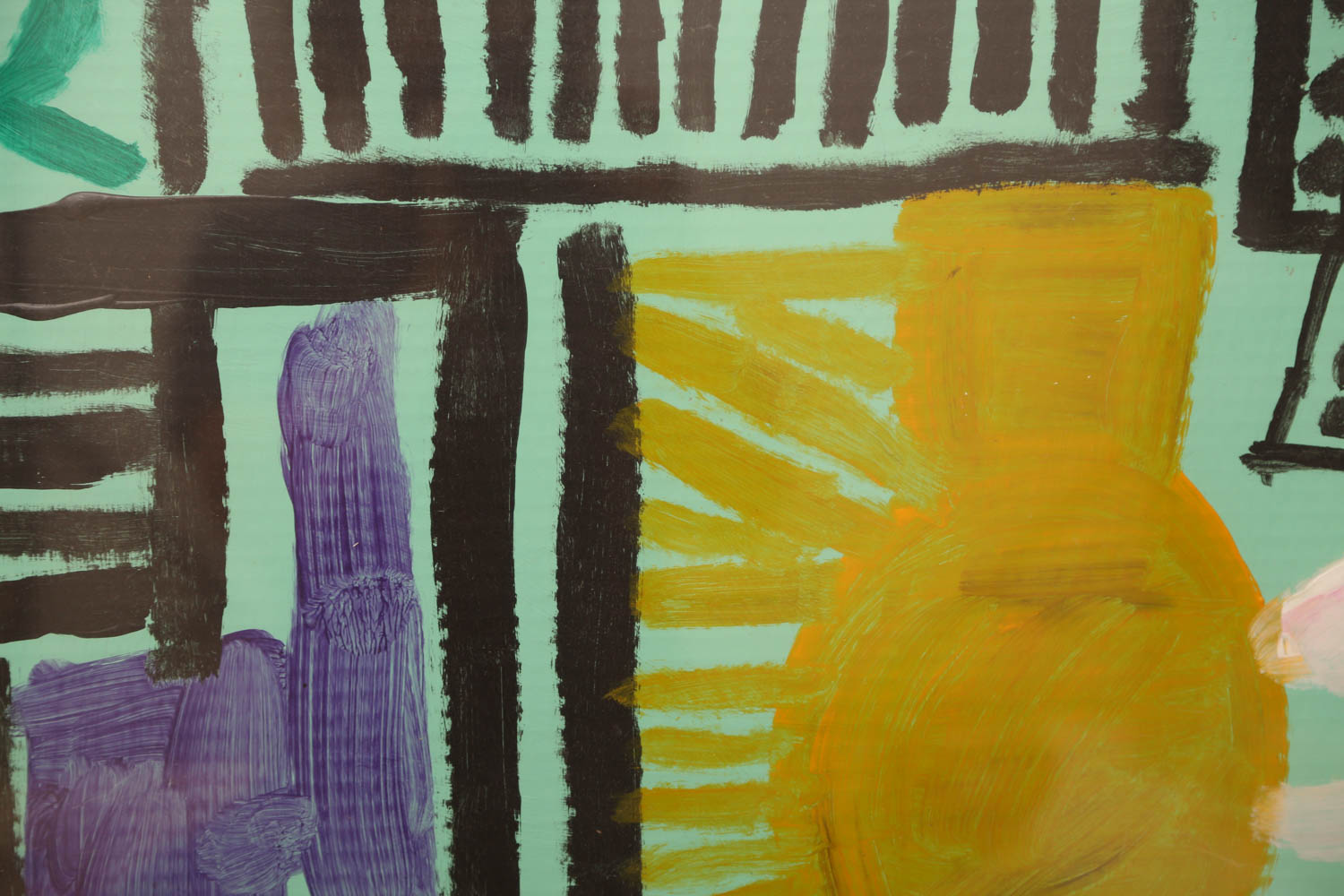 Kevin White "Factory" Signed Acrylic Painting on Cardboard