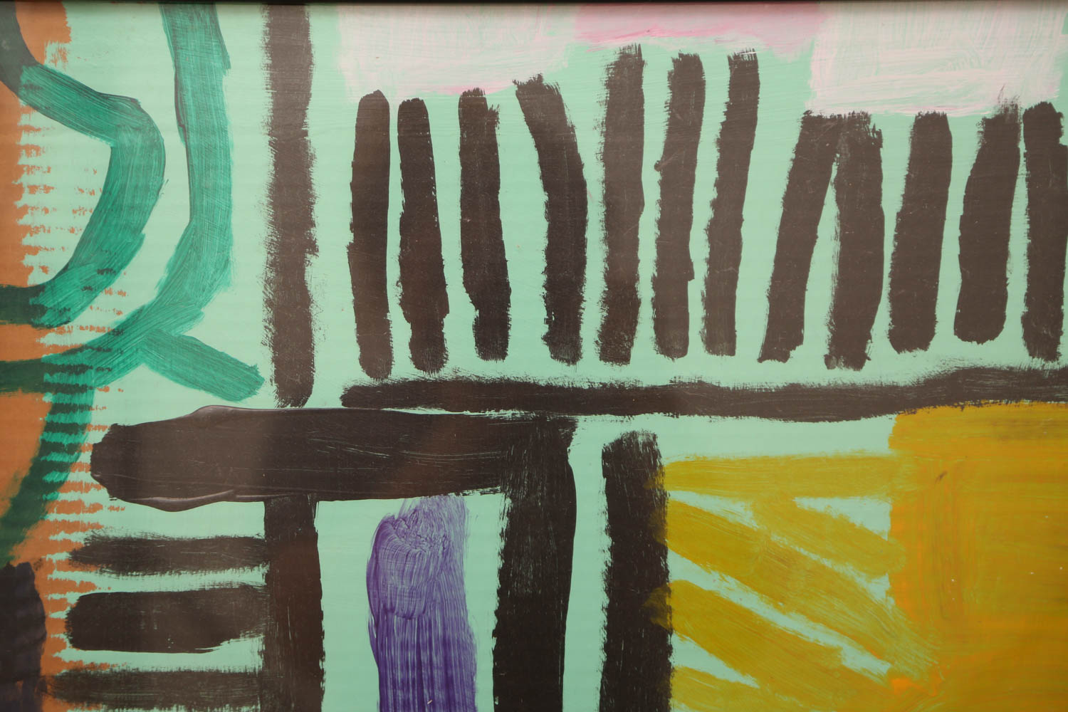 Kevin White "Factory" Signed Acrylic Painting on Cardboard