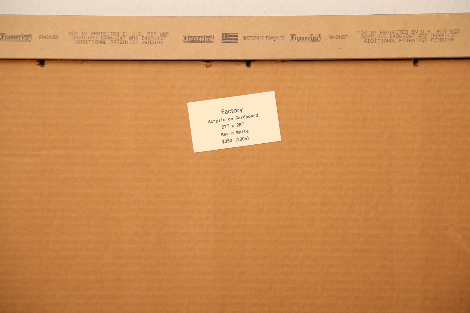 Kevin White "Factory" Signed Acrylic Painting on Cardboard