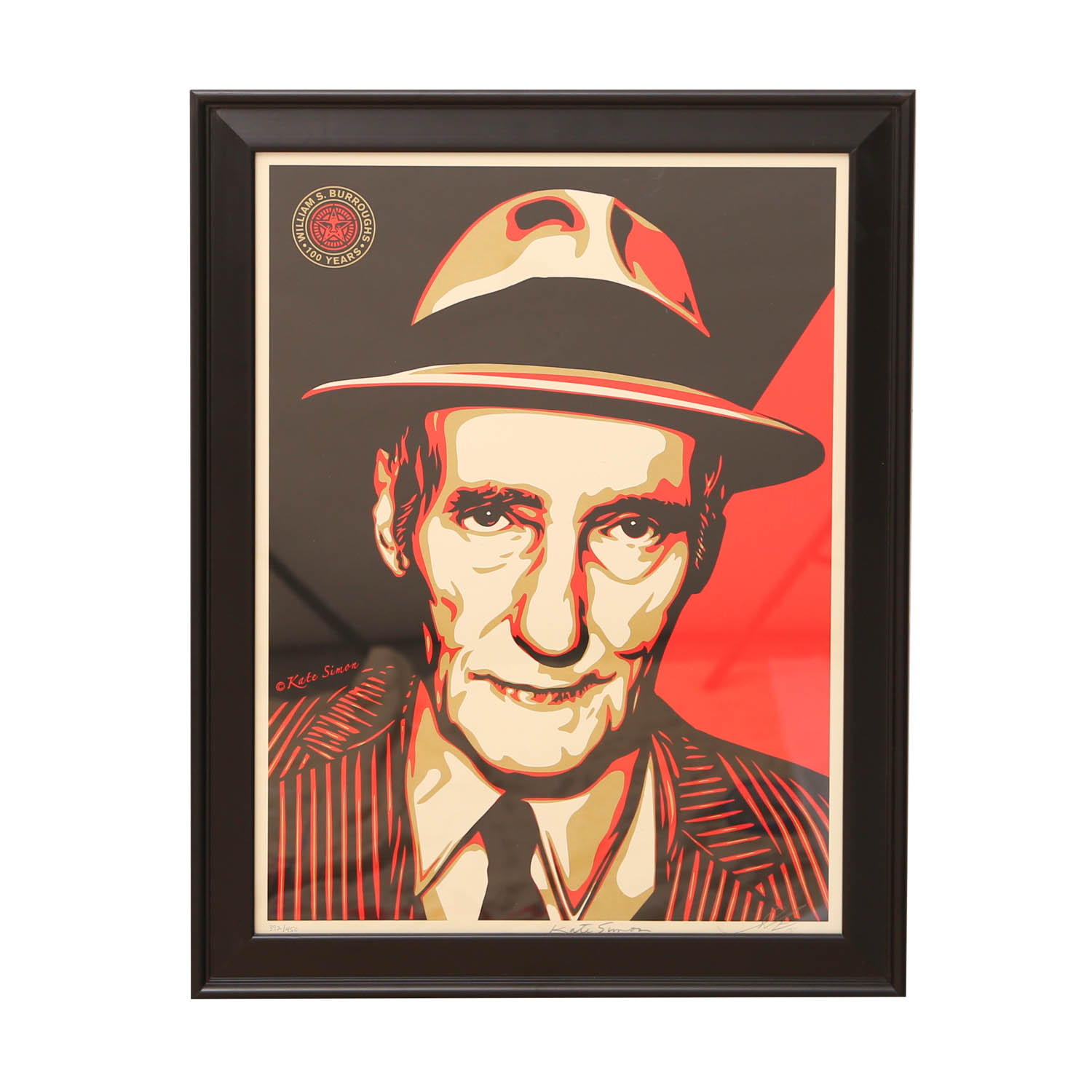 Shepard Fairey  "William S. Burroughs 100 Years" Silkscreen Print