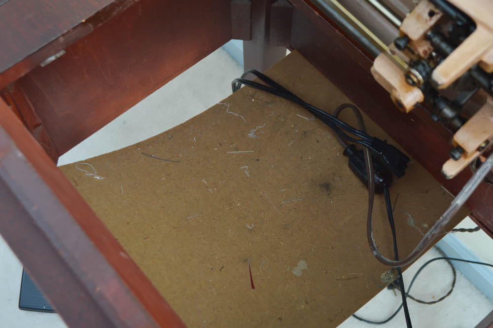 Cherry Sewing Table with Necchi Sewing Machine