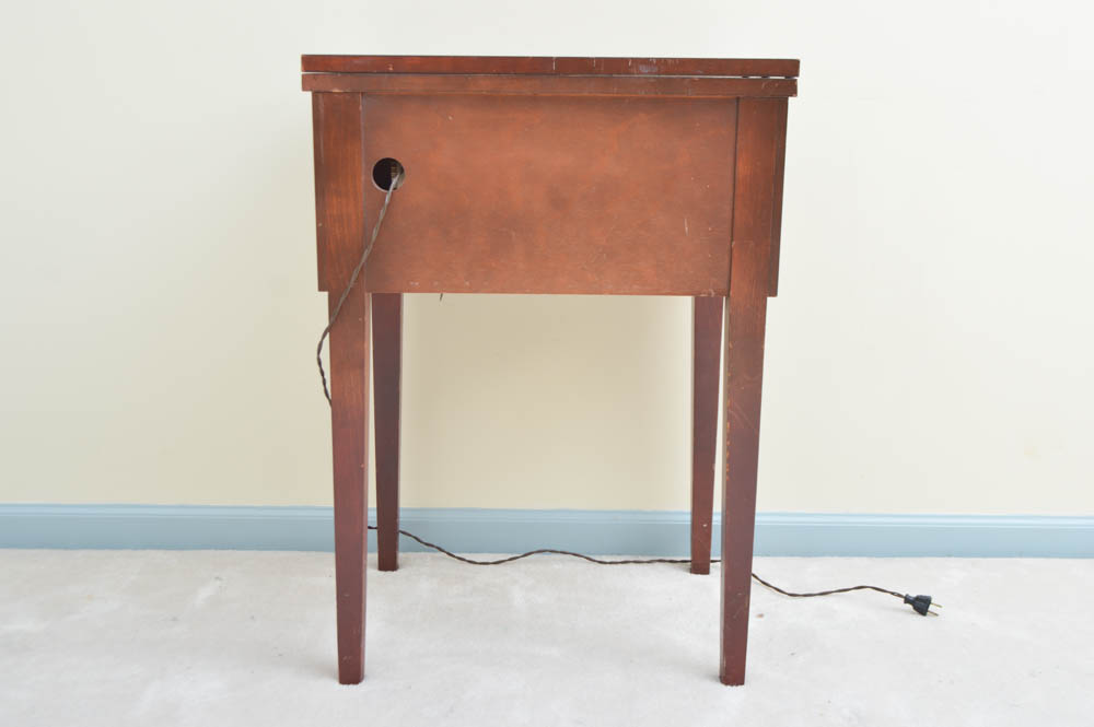 Cherry Sewing Table with Necchi Sewing Machine