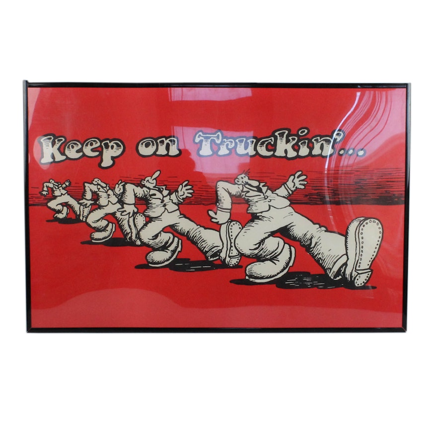 Framed 1970s "Keep On Truckin'" Poster