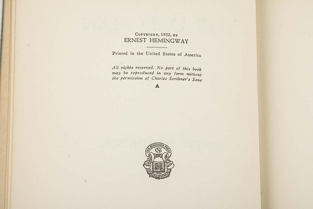 Hemingway "The Old Man and the Sea" First Printing, First Edition