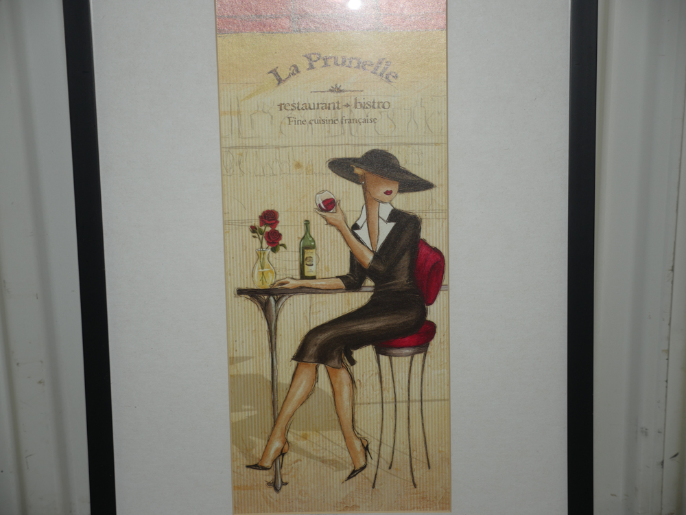 "La Pruinelle" French Restaurant Framed Offset Lithograph
