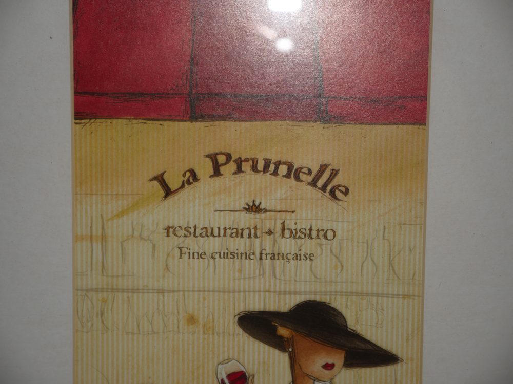 "La Pruinelle" French Restaurant Framed Offset Lithograph