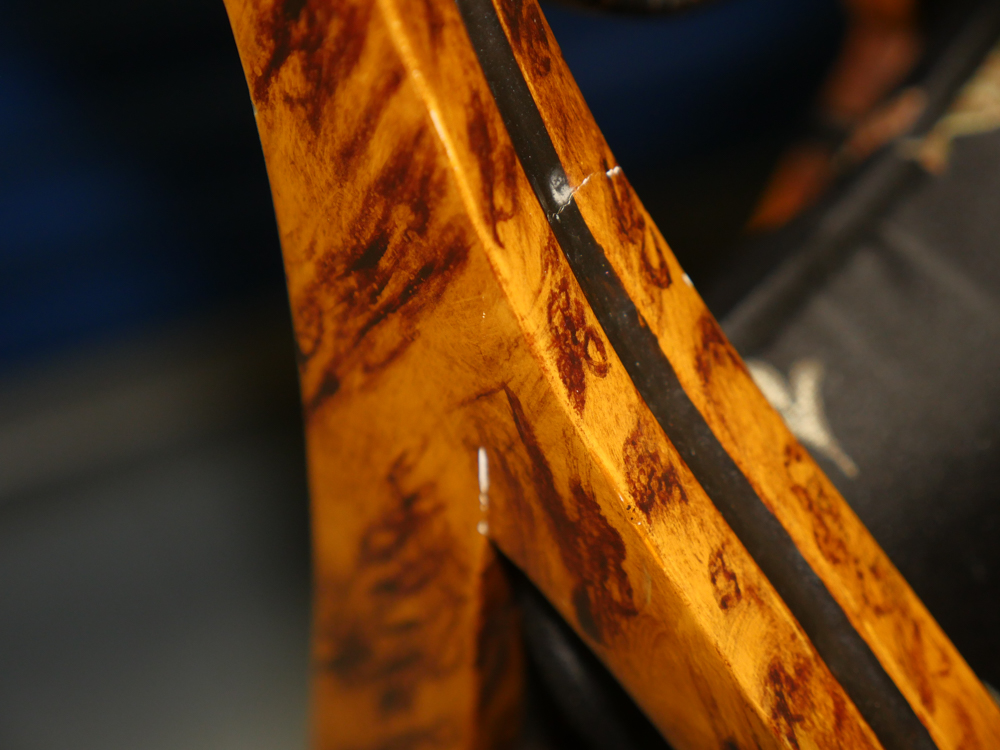 Pair of Ornate Wooden Chairs with Black Pineapple Print Upholstery