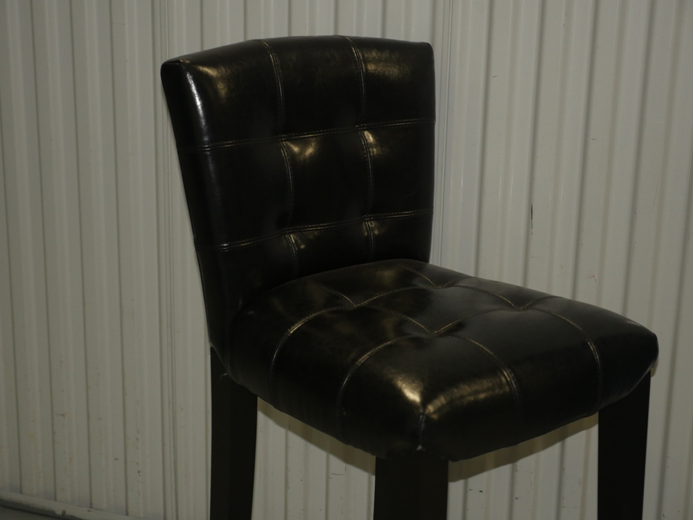 Black Leather Bar Stool